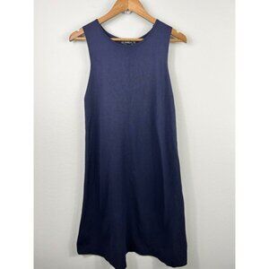 Zara Knit Womens Navy Lace‎ Up Back A-line Dress Sleeveless Size M